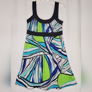 J.F.W Abstract Print Sleeveless Dress
